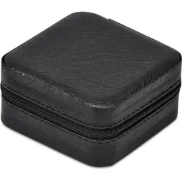 Eva & Elm Crystal Travel Jewellery Box Black Closed